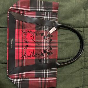 Victoria's Secret Black and Red Plaid Tote